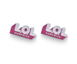 Detské náušnice L.O.L Surprise LOL logo so Swarovski krištáľmi