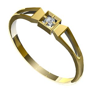 Zásnubný prsteň s briliantom Leonka 006