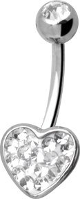 Piercing s krištáľmi Swarovski AXHEART01-A