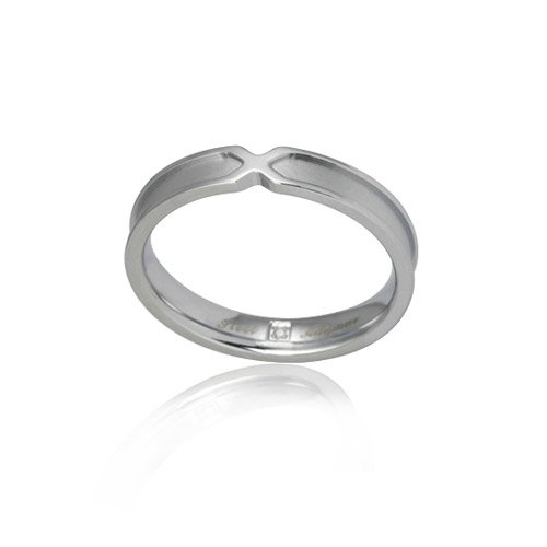 Oceľový prsteň s briliantom GRSD30-BRIL