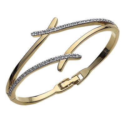 Náramok s krištáľmi Swarovski Oliver Weber Divide Gold 32022G