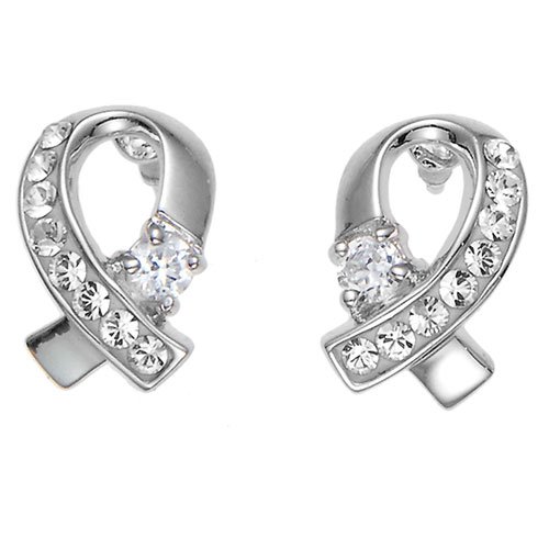 Strieborné náušnice s krištáľmi Swarovski Oliver Weber Wave
