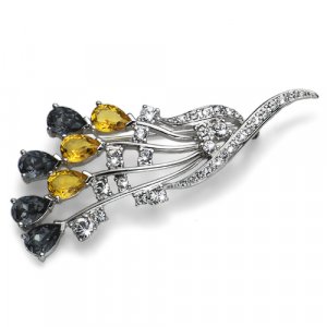 Ozdobná brošňa s krištáľmi Swarovski Oliver Weber Listen sunflower