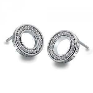 Strieborné náušnice Hot Diamonds Emozioni Saturno Clear DE408