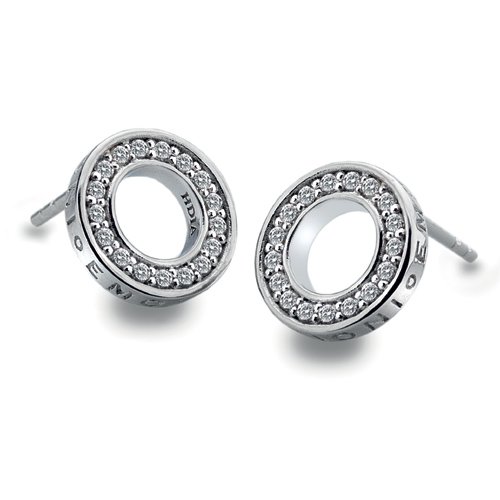Strieborné náušnice Hot Diamonds Emozioni Saturno Clear DE408