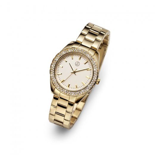 Dámske hodinky s krištáľmi Swarovski Oliver Weber Salzburg Steel Gold 65042-GOL