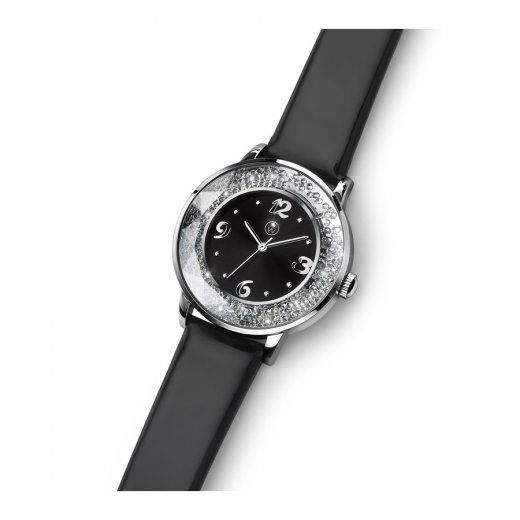 Dámske hodinky s krištáľmi Swarovski Oliver Weber Dubai Steel Black 65041-BLA
