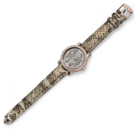 Dámske hodinky s krištáľmi Swarovski Oliver Weber Vigo Leopard Rosegold 65044-RG