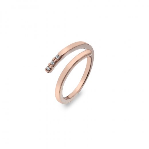 Strieborný prsteň Hot Diamonds Glide Rose Gold DR178