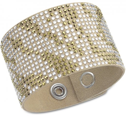 Swarovski náramok SLAKE BAND ZEBRA BEIGE - široký, s kombináciou kryštálov "zebra", béžový 5047873