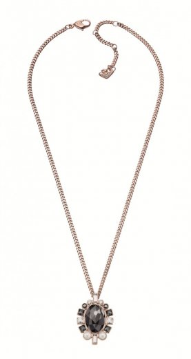 Swarovski prívesok VENETIE - zlátený ružovým zlatom, kryštály Jet Hematite a Silver Night 5019114