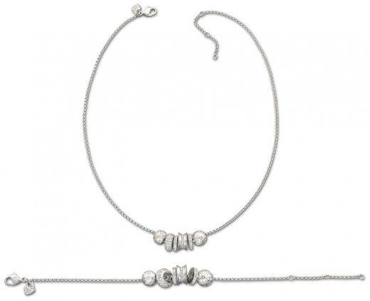 Swarovski set NADJA - súprava náhrdelníka a náramku ródiovaná 1156236