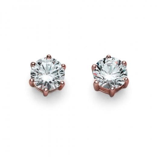 Náušnice s krištáľmi Swarovski Oliver Weber Brilliance Medium rosegold crystal