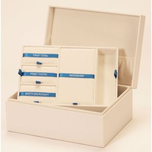 Kožená šperkovnica Mele&Co. Baby Memories blue