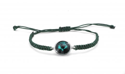 Náramok s krištálmi Swarovski Oliver Weber Easy round cord emerald