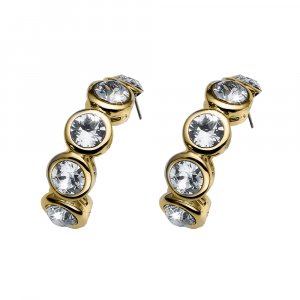 Náušnice s krištáľmi Swarovski Oliver Weber Tennis gold crystal