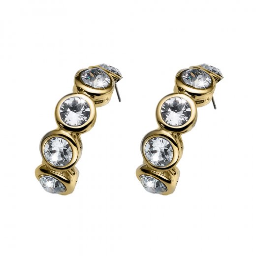 Náušnice s krištáľmi Swarovski Oliver Weber Tennis gold crystal