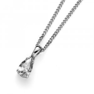 Strieborný prívesok s krištáľmi Swarovski Oliver Weber Pear white