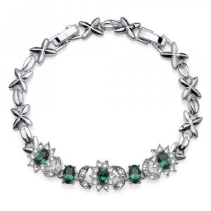 Náramok s krištáľmi Swaroski Oliver Weber Princess emerald