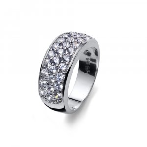 Strieborný prsteň s krištáľmi Swarovski Oliver Weber Heaven CZ WHI