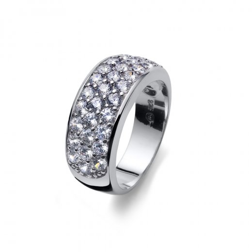 Strieborný prsteň s krištáľmi Swarovski Oliver Weber Heaven CZ WHI
