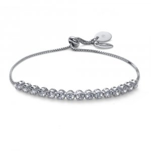 Strieborný náramok s krištáľmi Swarovski Oliver Weber Step CZ WHI
