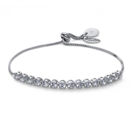 Strieborný náramok s krištáľmi Swarovski Oliver Weber Step CZ WHI