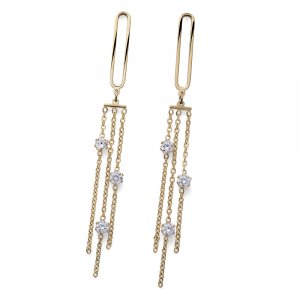 Náušnice s krištáľmi Swarovski Oliver Weber Tonight golden WHI