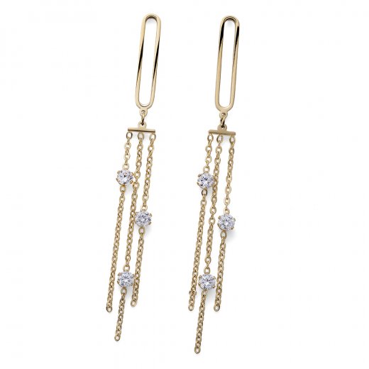 Náušnice s krištáľmi Swarovski Oliver Weber Tonight golden WHI