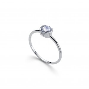Strieborný prsteň s krištáľmi Swarovski Oliver Weber Tiny WHI