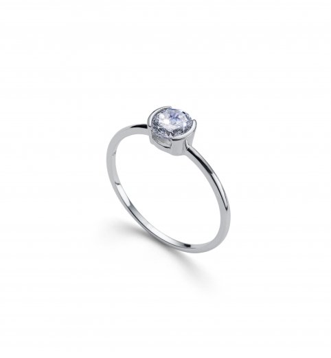 Strieborný prsteň s krištáľmi Swarovski Oliver Weber Tiny WHI