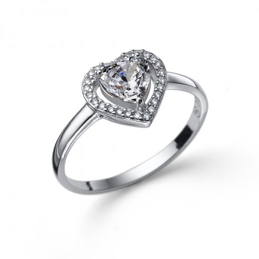 Strieborný prsteň s krištáľmi Swarovski Oliver Weber Forever white