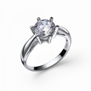 Strieborný prsteň s krištáľmi Swarovski Oliver Weber Why white