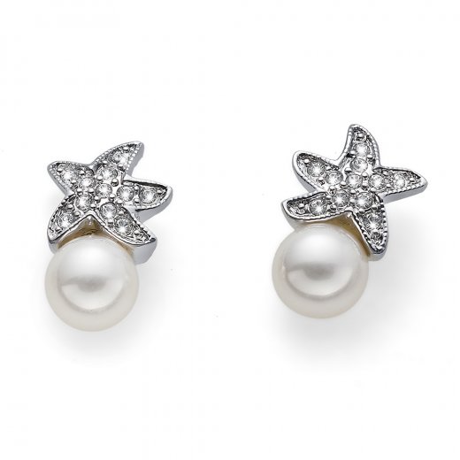 Náušnice s krištáľmi Swarovski Oliver Weber Pearl Mare CRY