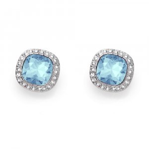 Náušnice s krištáľmi Swarovski Oliver Weber Secret aqua