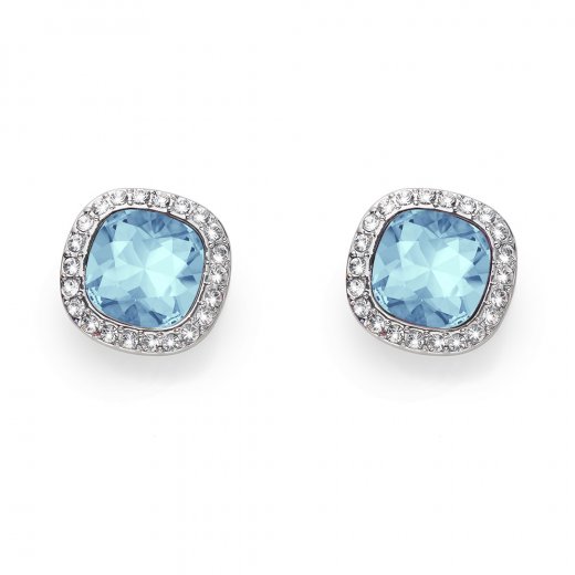 Náušnice s krištáľmi Swarovski Oliver Weber Secret aqua