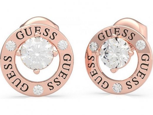 Náušnice Guess Rose Gold so Swarovski krištáľom UBE20136