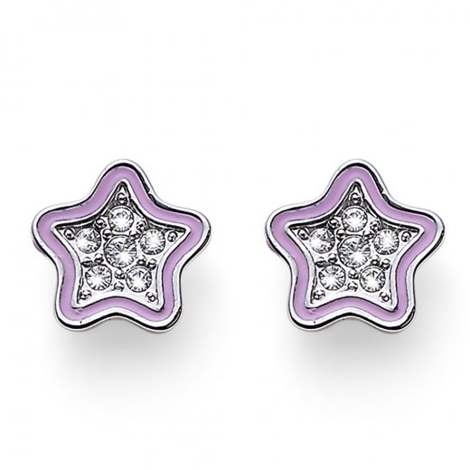 Detské náušnice L.O.L Surprise Star rose so Swarovski krištáľmi L2002PIN