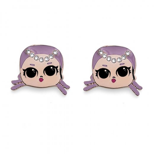 Detské náušnice L.O.L Surprise Merbaby Pin RG so Swarovski krištáľmi L2011MER