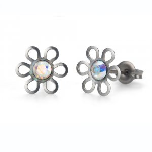 Náušnice so Swarovski krištáľmi Oliver Weber Sensitive PE Daisy CRY AB