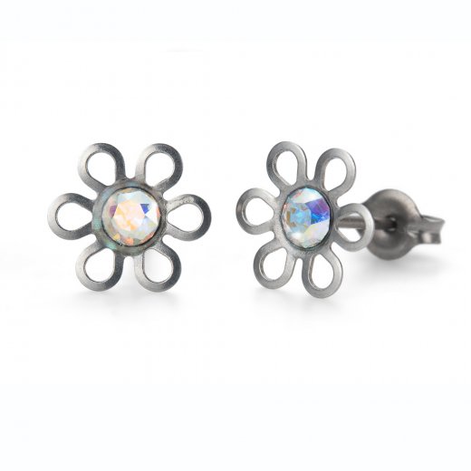Náušnice so Swarovski krištáľmi Oliver Weber Sensitive PE Daisy CRY AB