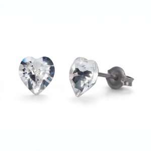 Náušnice so Swarovski krištáľmi Oliver Weber Sensitive PE Heart mini CRY