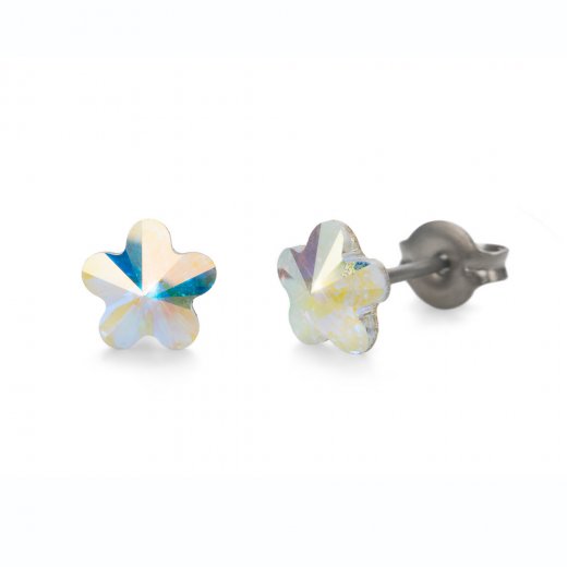 Náušnice so Swarovski krištáľmi Oliver Weber Sensitive PE Viola mini CRY AB