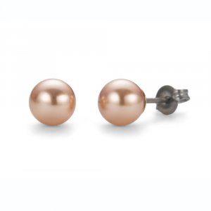 Náušnice Oliver Weber Sensitive PE Pearl round midi RG