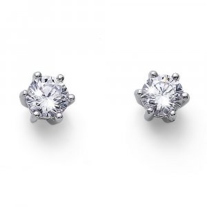 Strieborné náušnice s krištáľmi Swarovski Oliver Weber Brilliance M CZ WHI