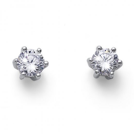 Strieborné náušnice s krištáľmi Swarovski Oliver Weber Brilliance M CZ WHI