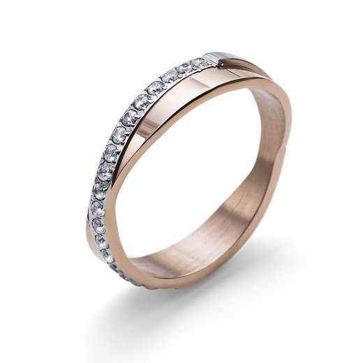 Prsteň s krištáľmi Swarovski Oliver Weber Twist STE CZ RG
