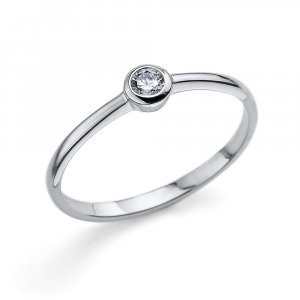 Strieborný prsteň Oliver Weber so Swarovski krištáľmi Solitaire XS CZ WHI