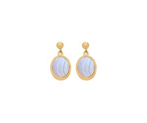 Strieborné náušnice Hot Diamonds X Gemstones Oval DE776