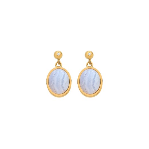 Strieborné náušnice Hot Diamonds X Gemstones Oval DE776